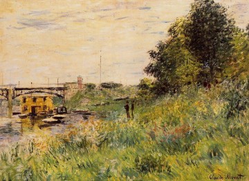  Argenteuil Pintura al %C3%B3leo - Las orillas del Sena en el puente Argenteuil Claude Monet